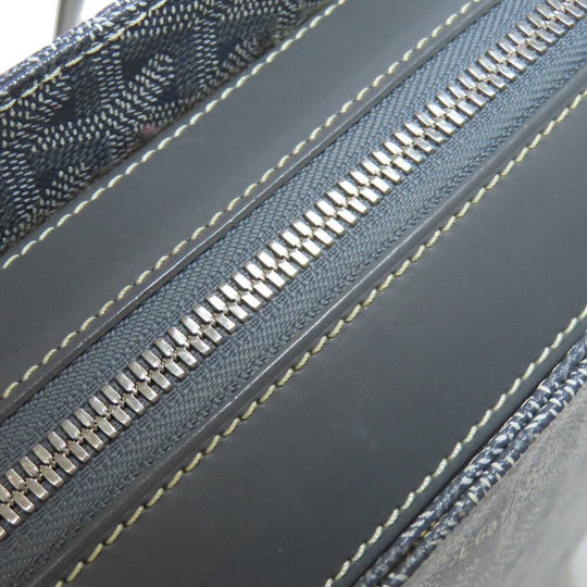 GOYARD Tote Bag PVC gray Herringbone Pattern Women Used Authentic