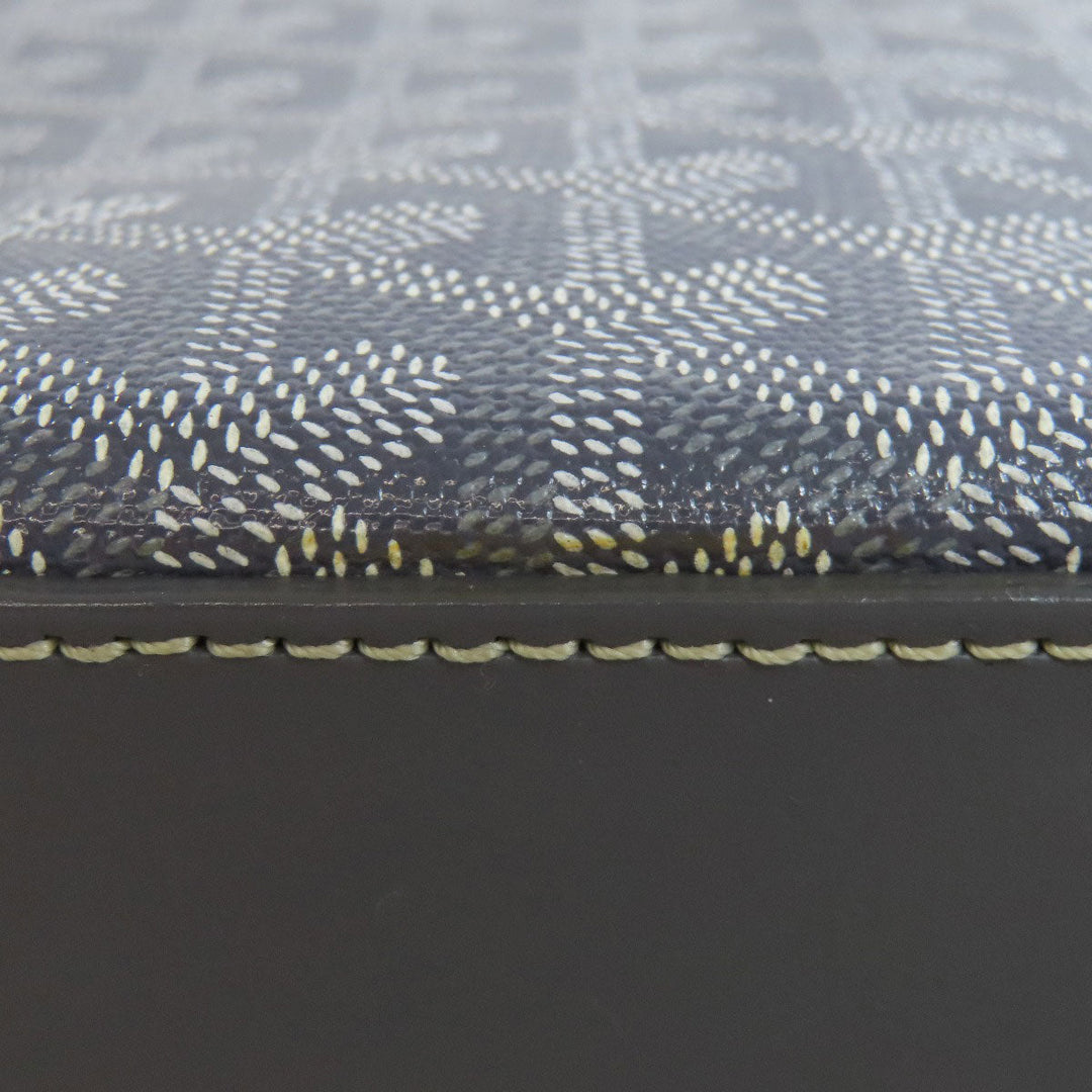 GOYARD Tote Bag PVC gray Herringbone Pattern Women Used Authentic