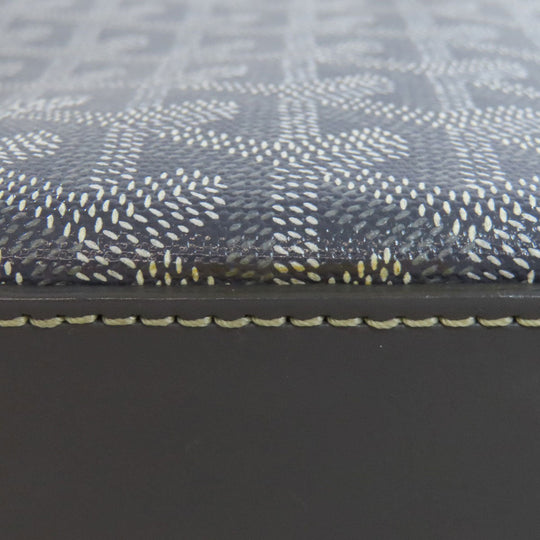 GOYARD Tote Bag PVC gray Herringbone Pattern Women Used Authentic