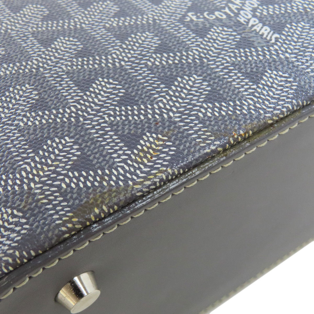 GOYARD Tote Bag PVC gray Herringbone Pattern Women Used Authentic
