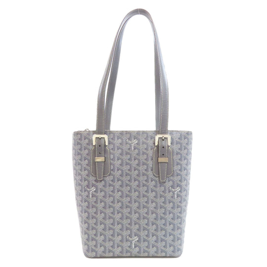 GOYARD Tote Bag PVC gray Herringbone Pattern Women Used Authentic