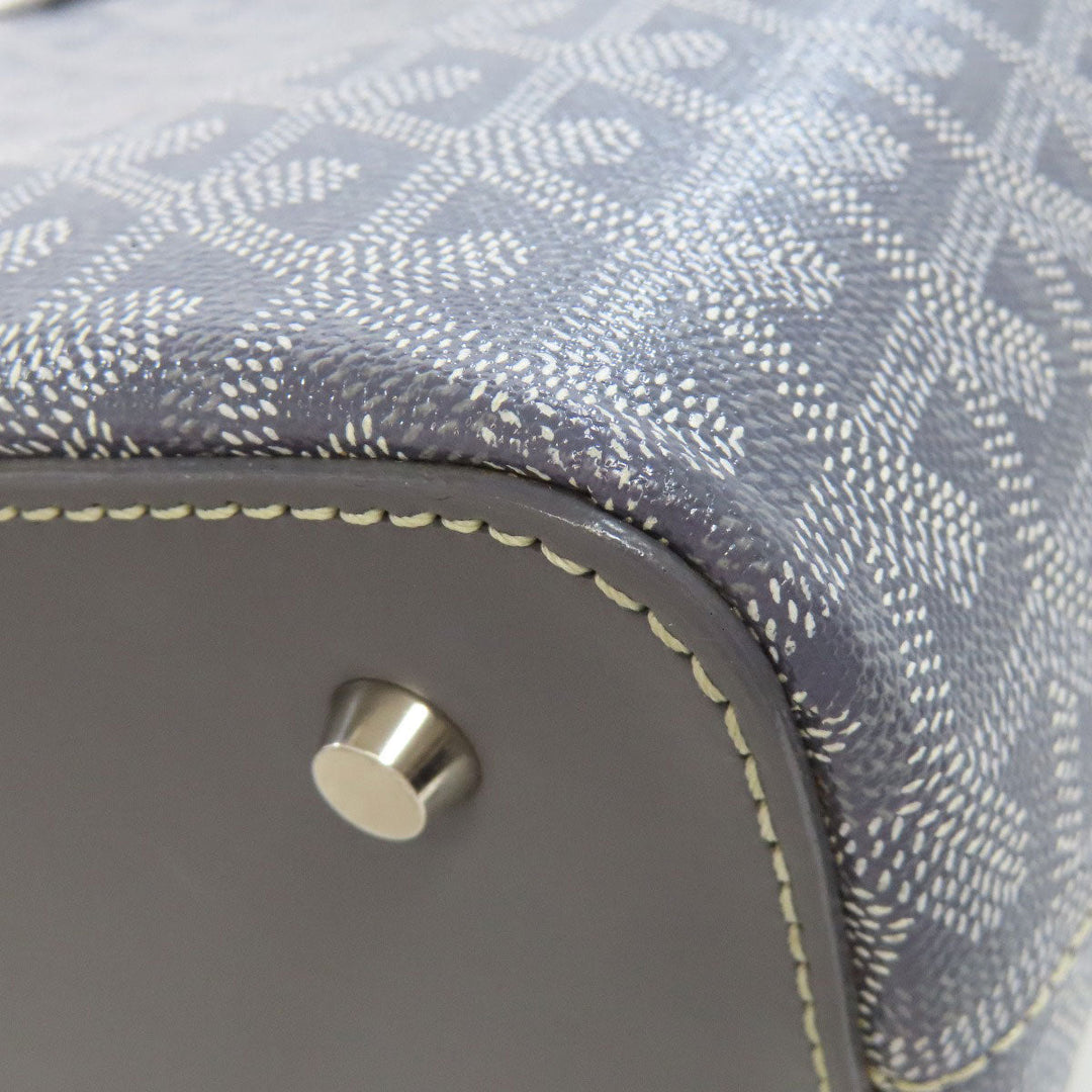 GOYARD Tote Bag PVC gray Herringbone Pattern Women Used Authentic