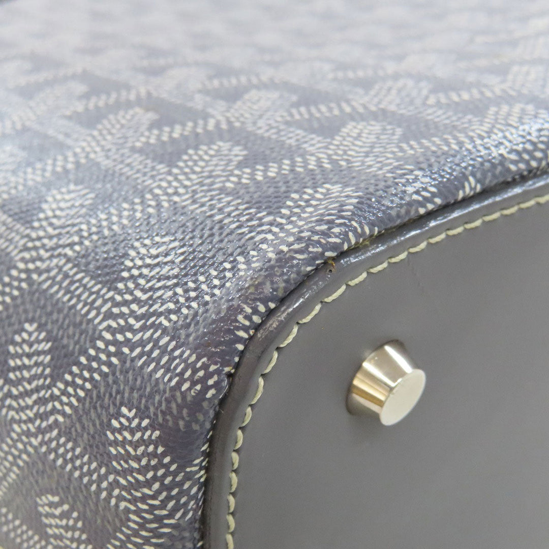 GOYARD Tote Bag PVC gray Herringbone Pattern Women Used Authentic