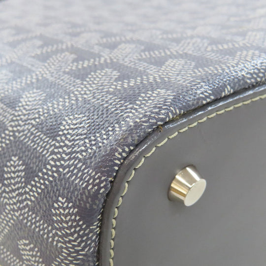 GOYARD Tote Bag PVC gray Herringbone Pattern Women Used Authentic
