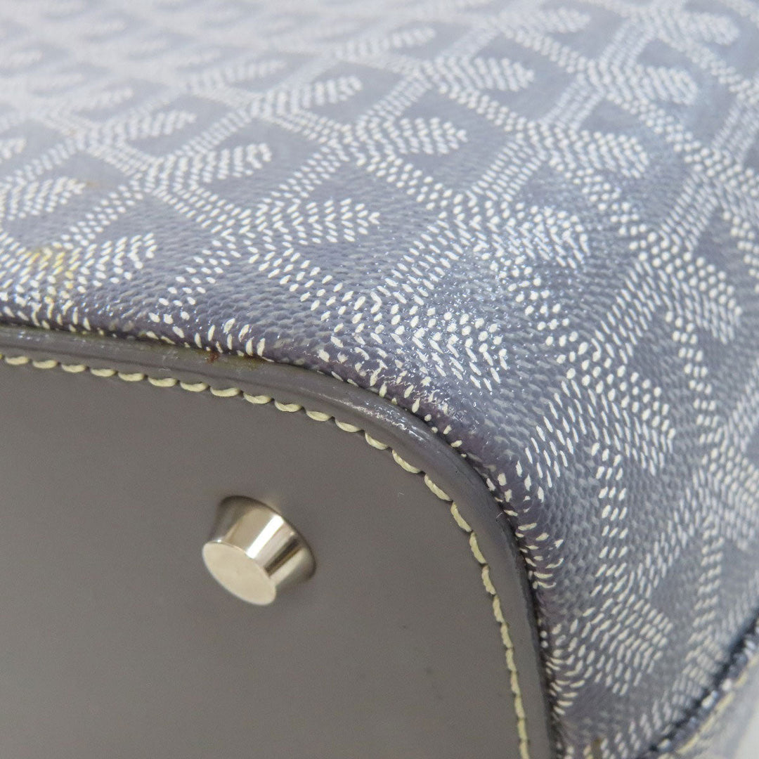 GOYARD Tote Bag PVC gray Herringbone Pattern Women Used Authentic