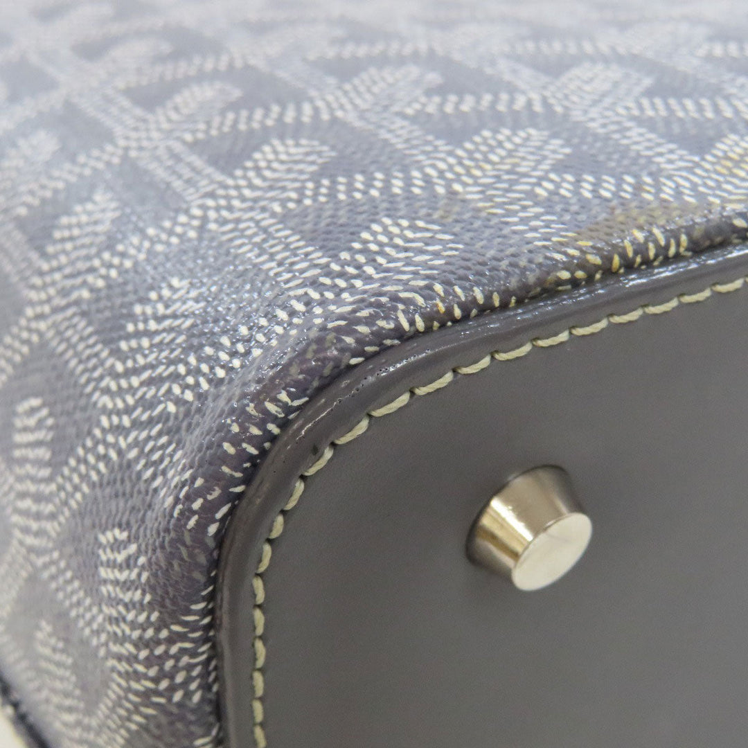 GOYARD Tote Bag PVC gray Herringbone Pattern Women Used Authentic