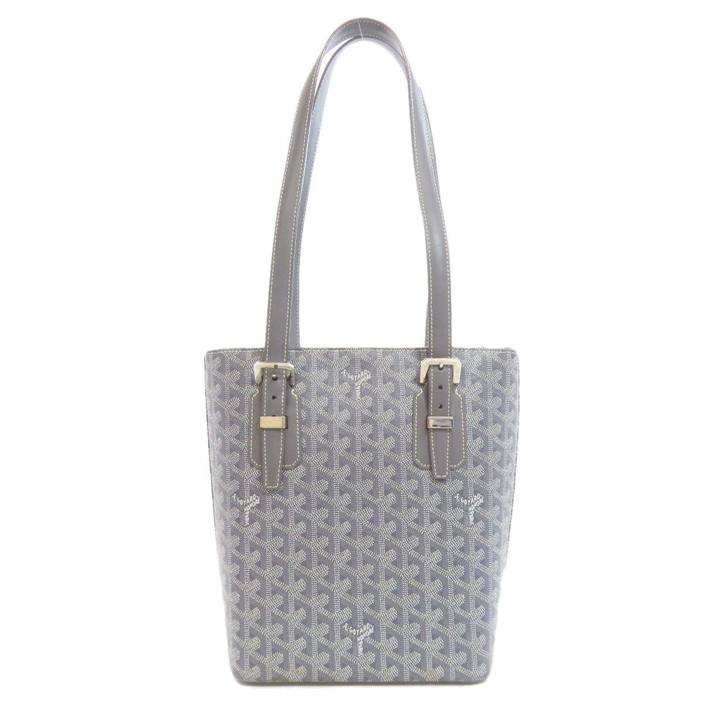 GOYARD Tote Bag PVC gray Herringbone Pattern Women Used Authentic