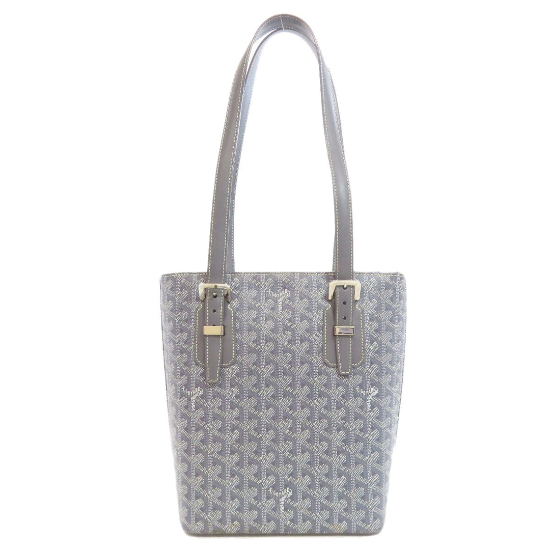 GOYARD Tote Bag PVC gray Herringbone Pattern Women Used Authentic