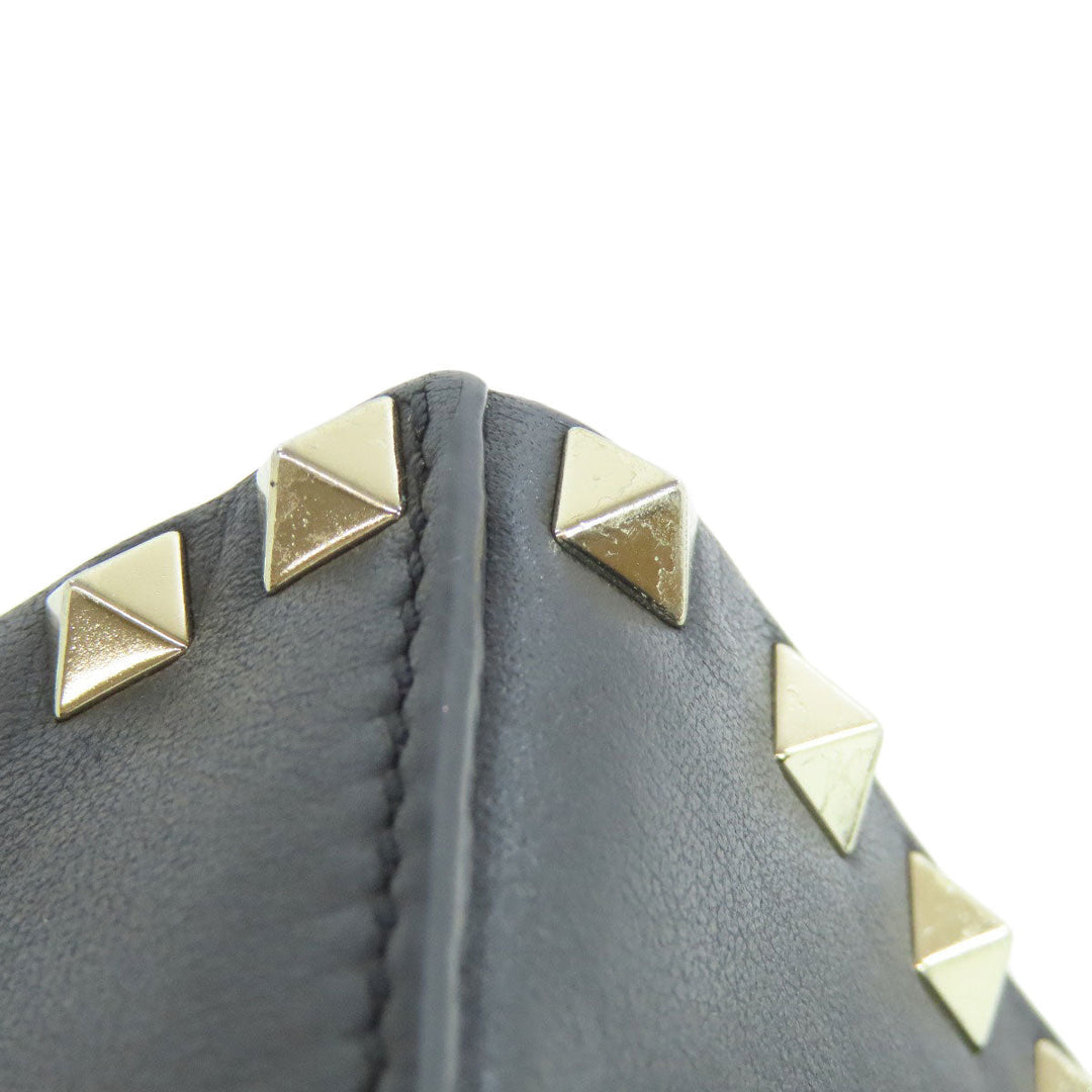 RaimondoValentino Shoulder Bag leather black Studs Women Used Authentic