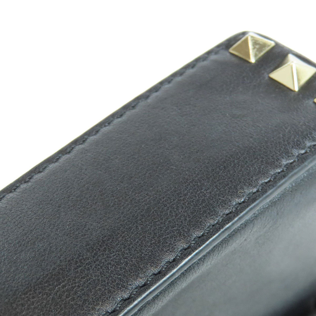 RaimondoValentino Shoulder Bag leather black Studs Women Used Authentic