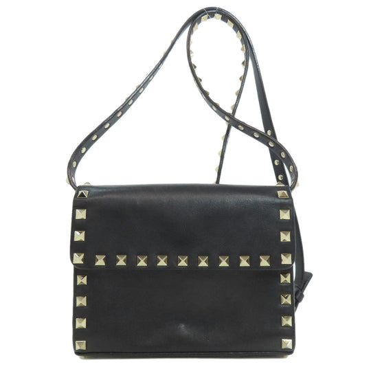 RaimondoValentino Shoulder Bag leather black Studs Women Used Authentic