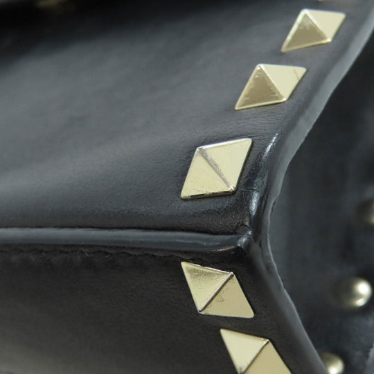 RaimondoValentino Shoulder Bag leather black Studs Women Used Authentic