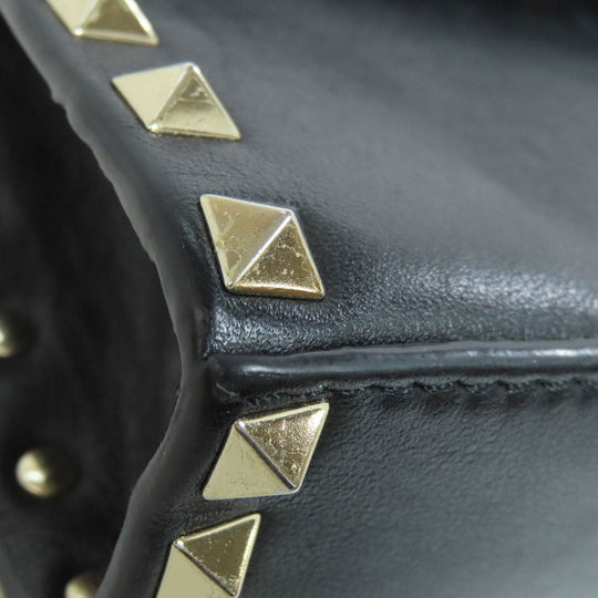RaimondoValentino Shoulder Bag leather black Studs Women Used Authentic