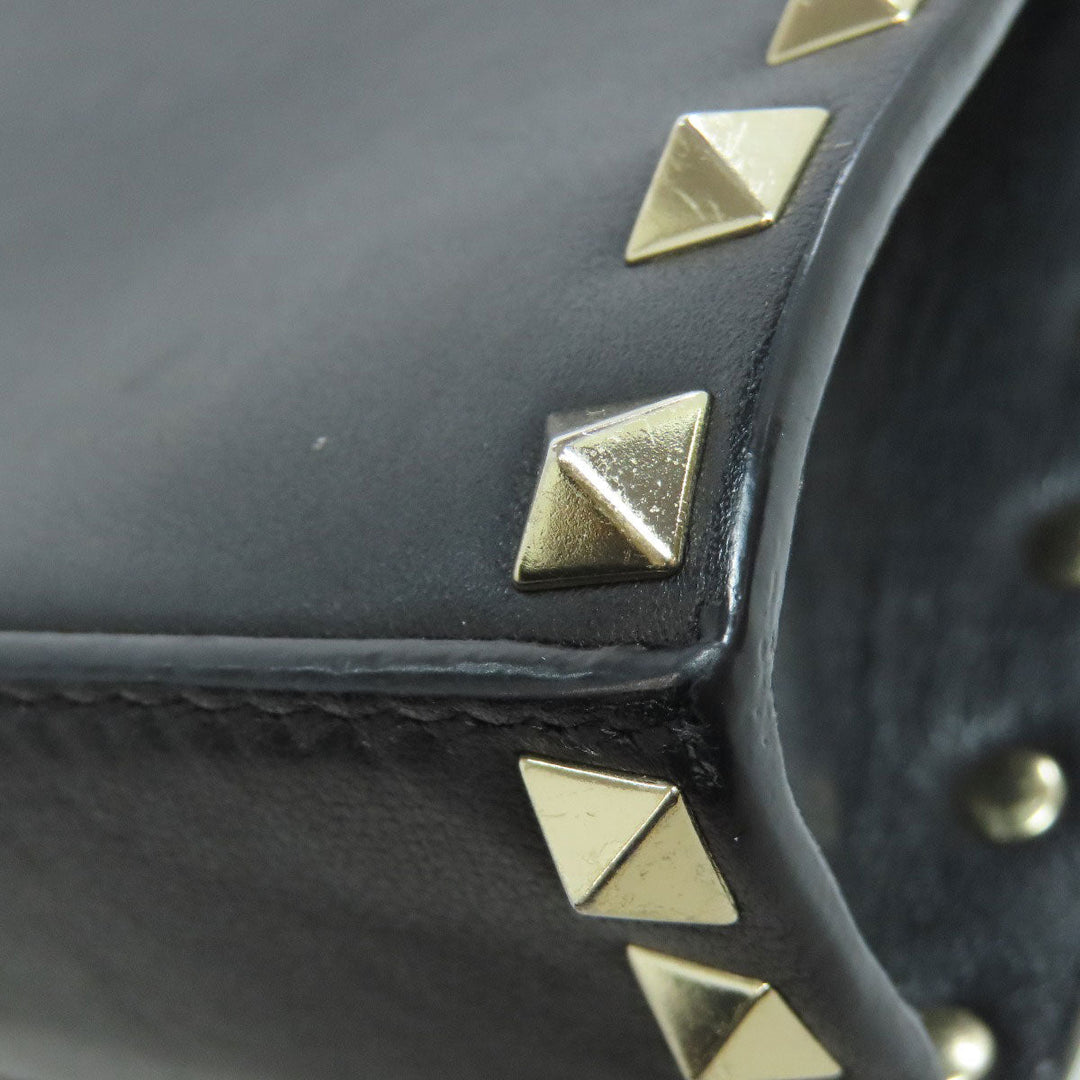 RaimondoValentino Shoulder Bag leather black Studs Women Used Authentic