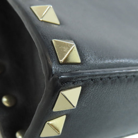 RaimondoValentino Shoulder Bag leather black Studs Women Used Authentic
