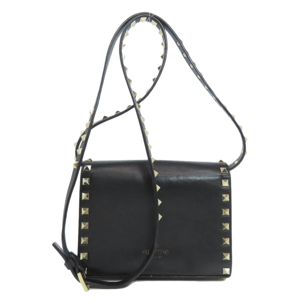 RaimondoValentino Shoulder Bag leather black Studs Women Used Authentic
