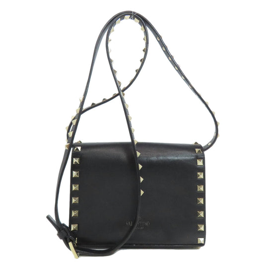 RaimondoValentino Shoulder Bag leather black Studs Women Used Authentic