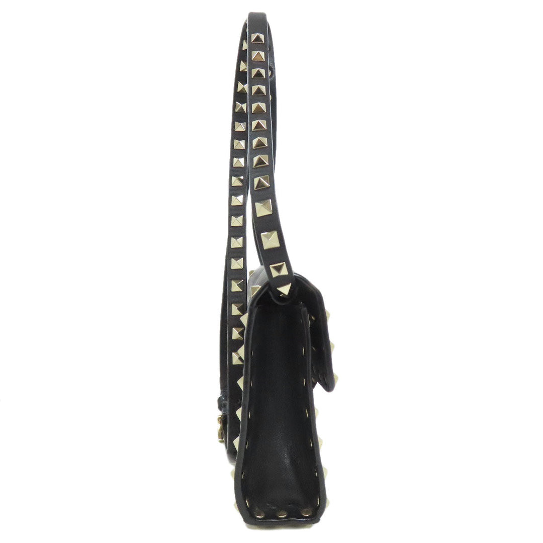 RaimondoValentino Shoulder Bag leather black Studs Women Used Authentic