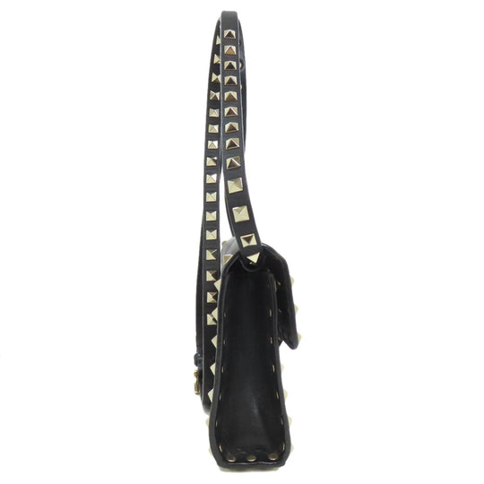 RaimondoValentino Shoulder Bag leather black Studs Women Used Authentic