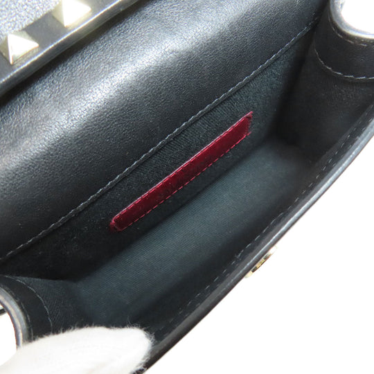 RaimondoValentino Shoulder Bag leather black Studs Women Used Authentic
