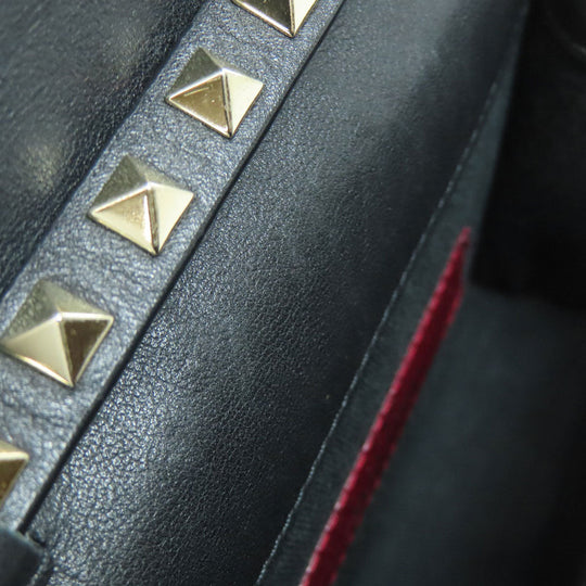 RaimondoValentino Shoulder Bag leather black Studs Women Used Authentic