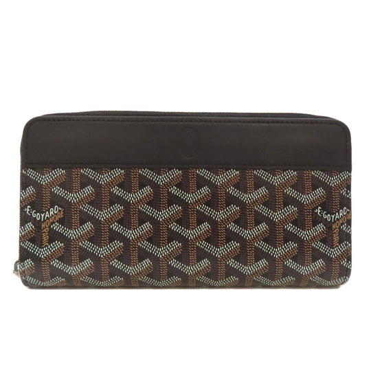 GOYARD Long Wallet Purse PVC black Herringbone Pattern Women Used Authentic