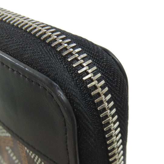 GOYARD Long Wallet Purse PVC black Herringbone Pattern Women Used Authentic