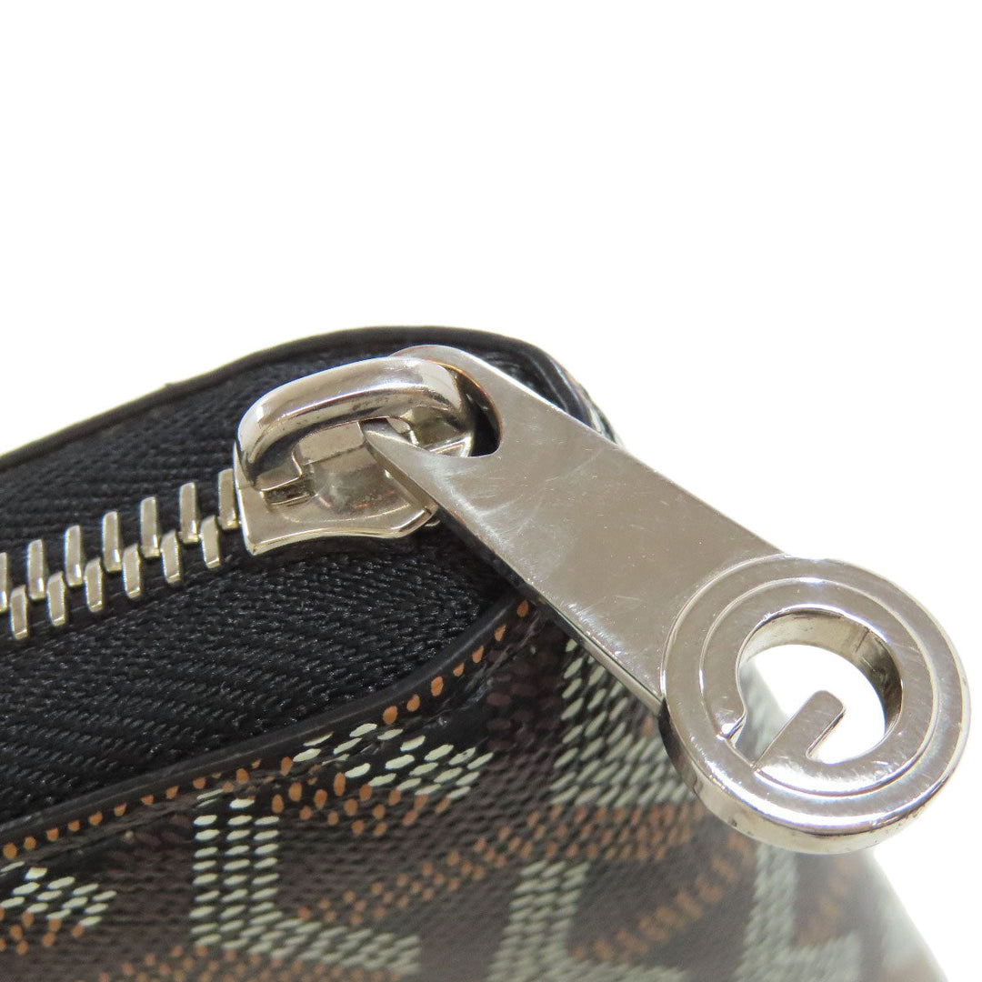 GOYARD Long Wallet Purse PVC black Herringbone Pattern Women Used Authentic