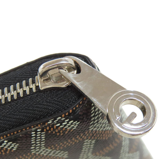 GOYARD Long Wallet Purse PVC black Herringbone Pattern Women Used Authentic