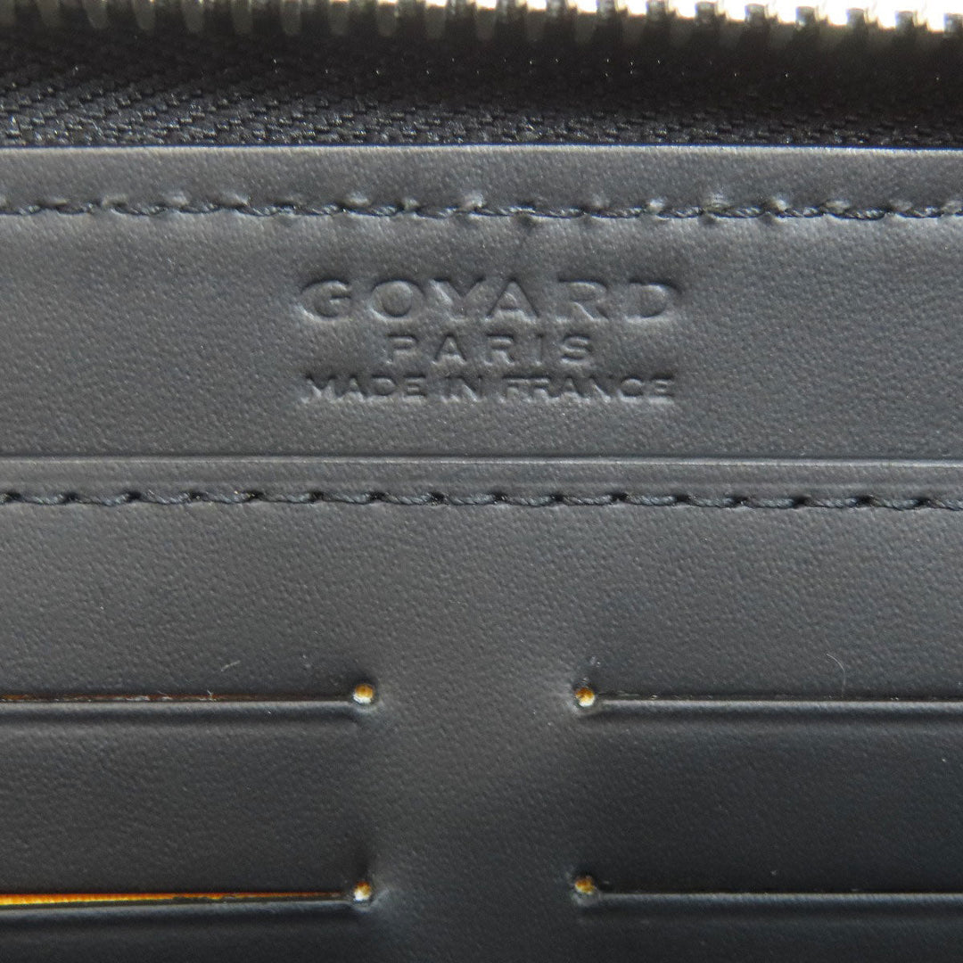 GOYARD Long Wallet Purse PVC black Herringbone Pattern Women Used Authentic