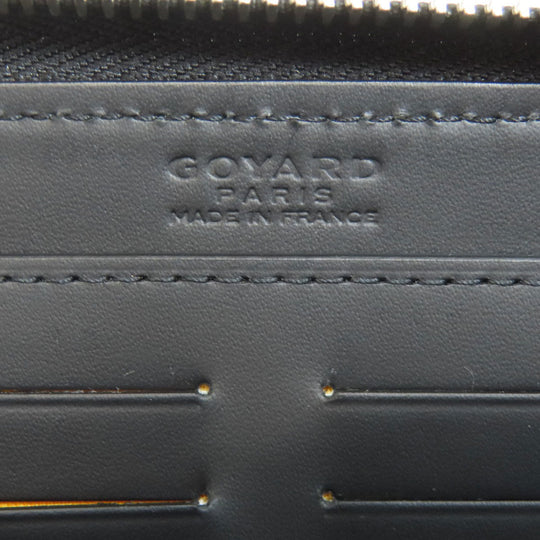 GOYARD Long Wallet Purse PVC black Herringbone Pattern Women Used Authentic
