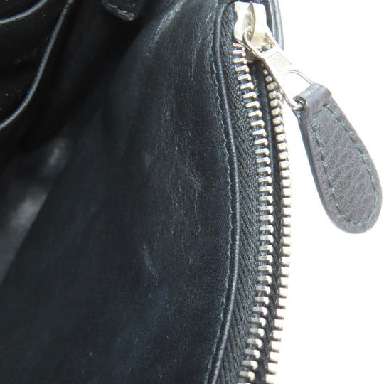BALENCIAGA Long Wallet Purse 502027 Calfskin black Chain wallet Women Used Authentic