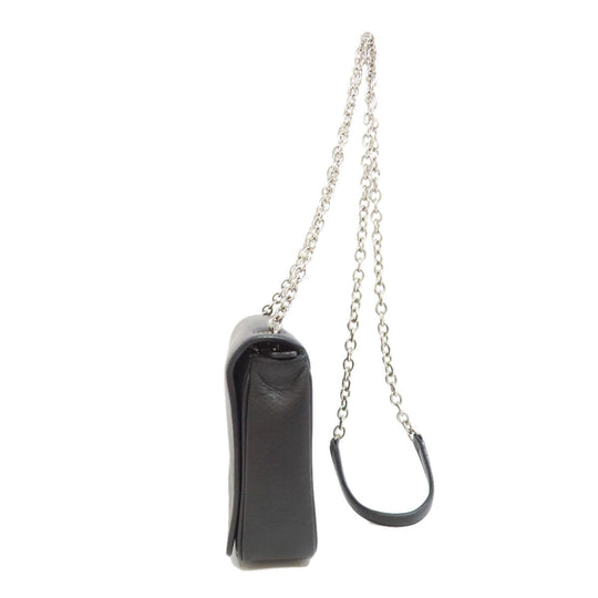 BALENCIAGA Long Wallet Purse 502027 Calfskin black Chain wallet Women Used Authentic