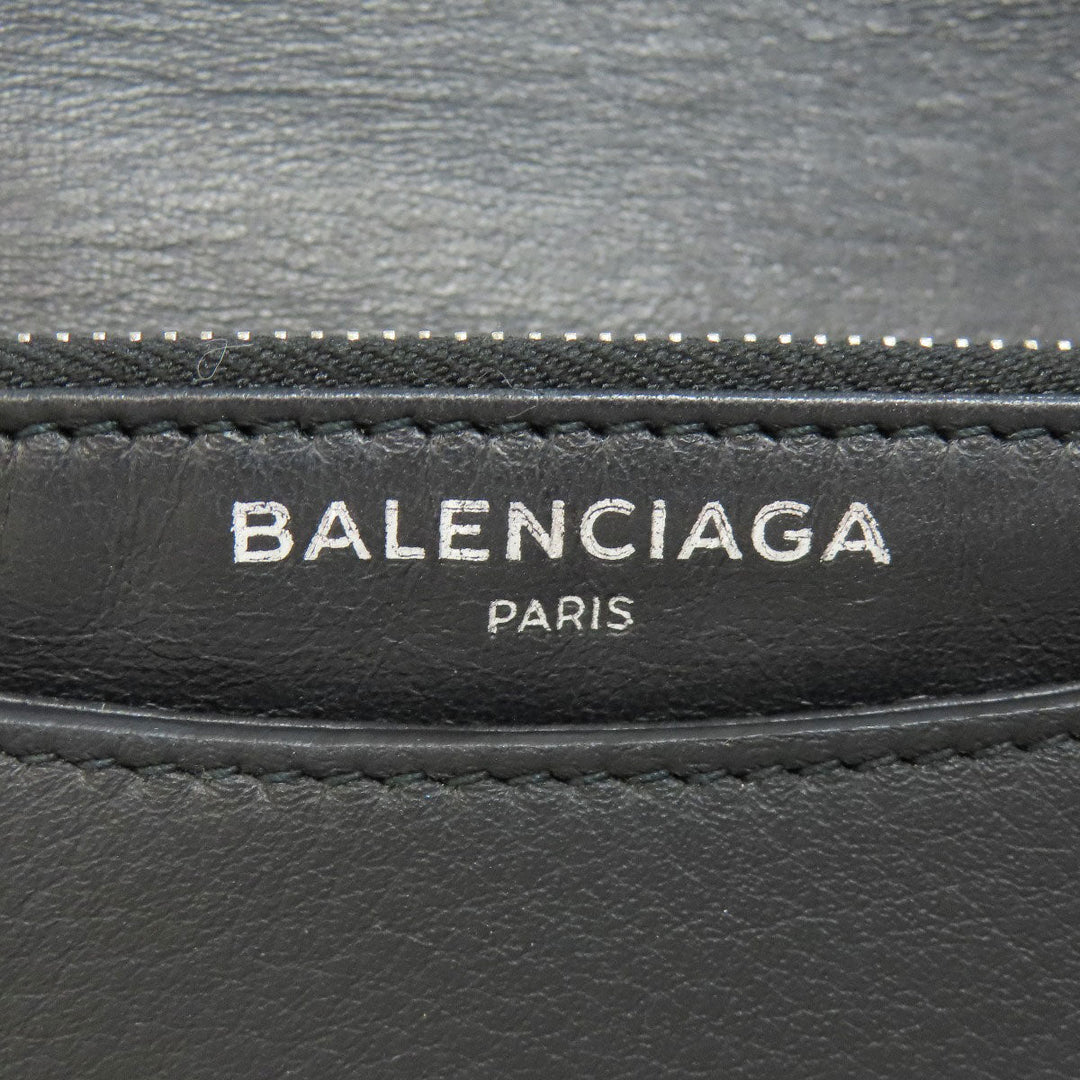 BALENCIAGA Long Wallet Purse 502027 Calfskin black Chain wallet Women Used Authentic