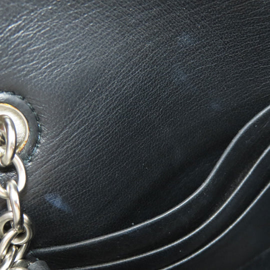 BALENCIAGA Long Wallet Purse 502027 Calfskin black Chain wallet Women Used Authentic