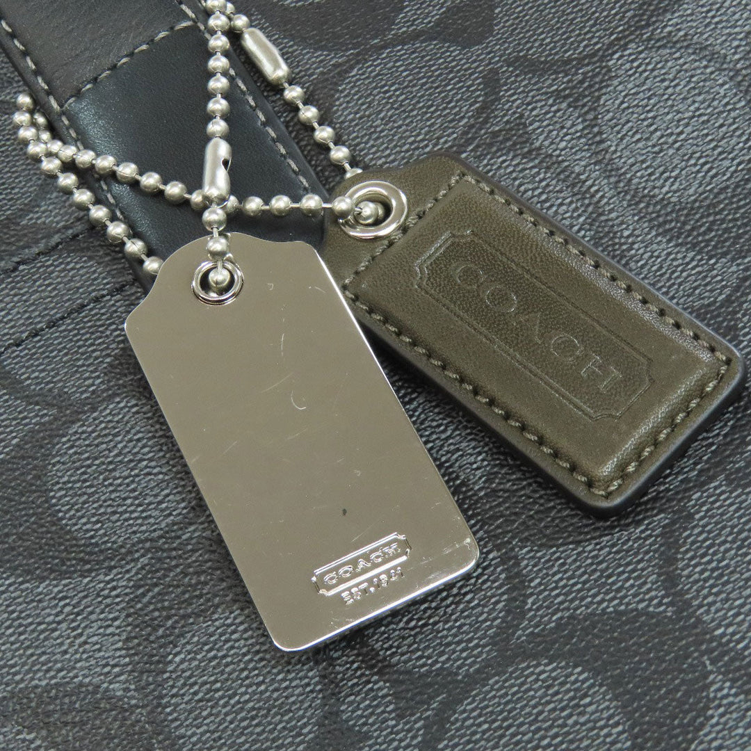 COACH Tote Bag 70395 PVC black Signature Women Used Authentic