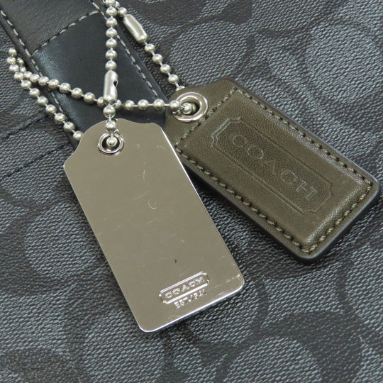 COACH Tote Bag 70395 PVC black Signature Women Used Authentic