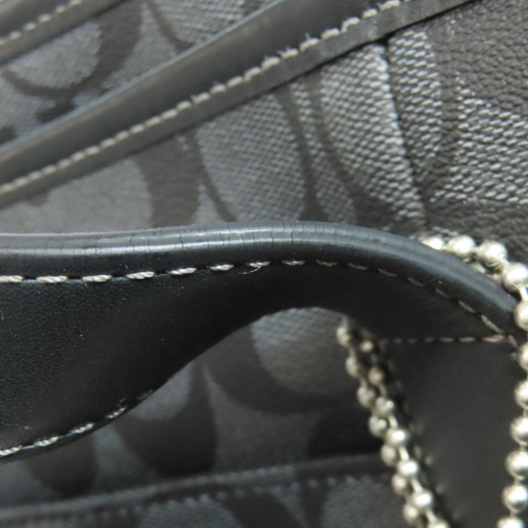 COACH Tote Bag 70395 PVC black Signature Women Used Authentic