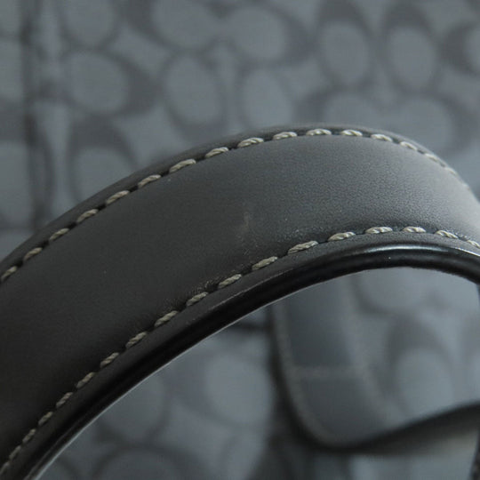 COACH Tote Bag 70395 PVC black Signature Women Used Authentic