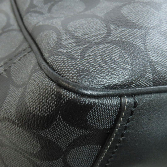 COACH Tote Bag 70395 PVC black Signature Women Used Authentic