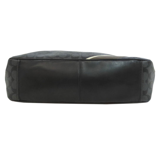 COACH Tote Bag 70395 PVC black Signature Women Used Authentic