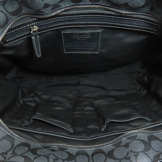 COACH Tote Bag 70395 PVC black Signature Women Used Authentic