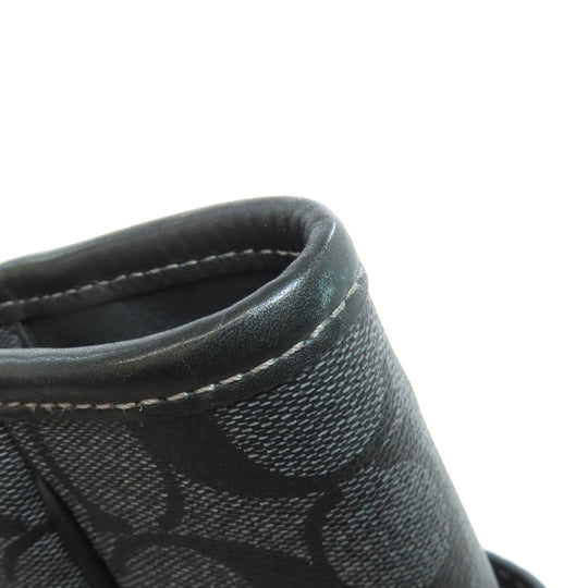 COACH Tote Bag 70395 PVC black Signature Women Used Authentic