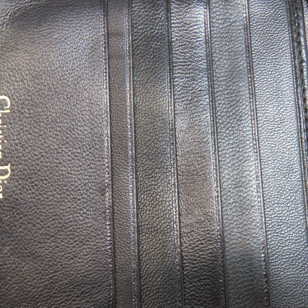 Christian Dior Bifold Wallet lambskin black Canage Women Used Authentic