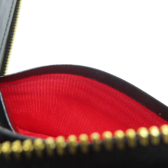 Christian Dior Bifold Wallet lambskin black Canage Women Used Authentic