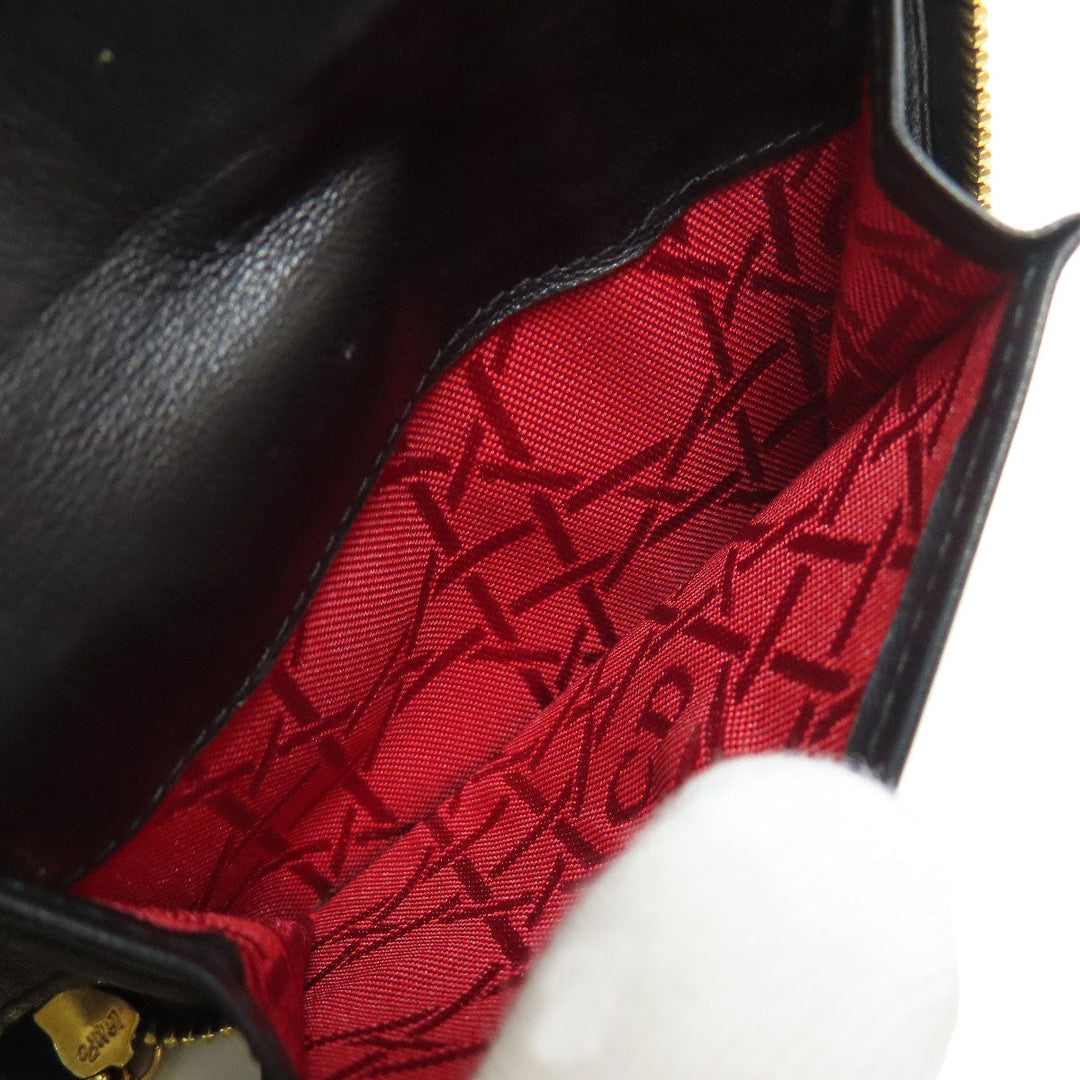 Christian Dior Bifold Wallet lambskin black Canage Women Used Authentic