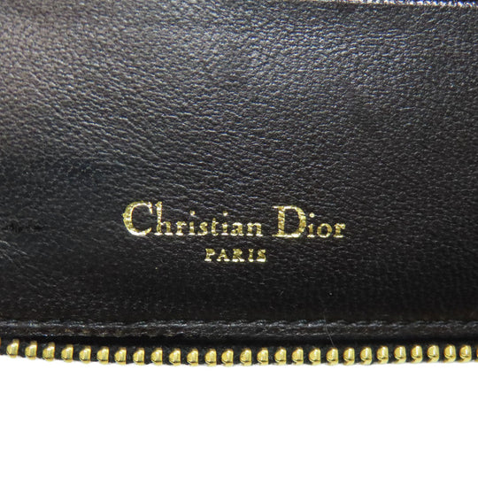 Christian Dior Bifold Wallet lambskin black Canage Women Used Authentic