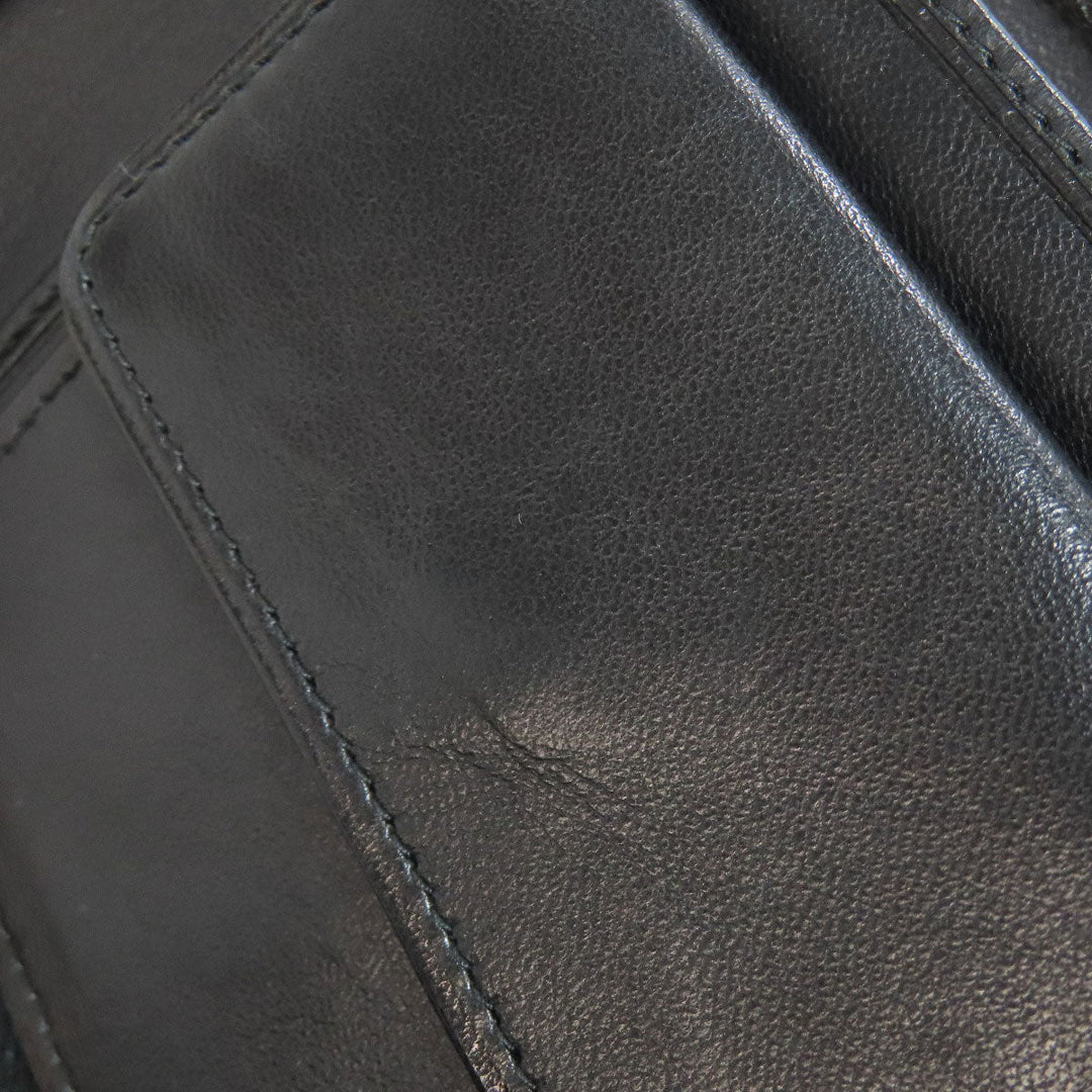 Christian Dior Bifold Wallet lambskin black Canage Women Used Authentic