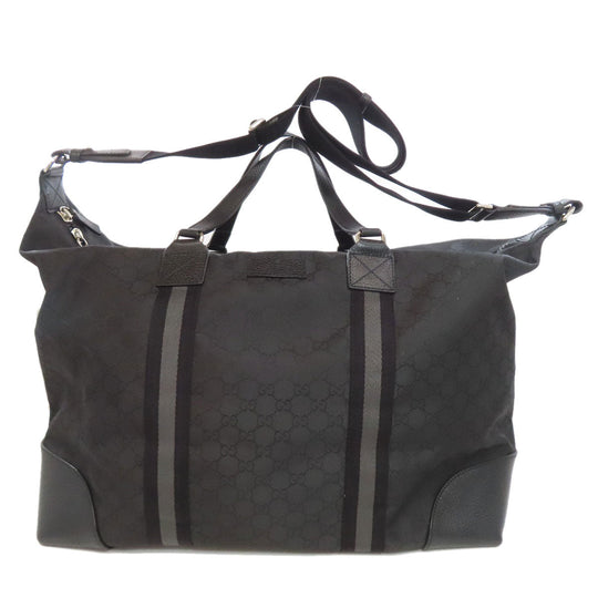 GUCCI Boston Duffel bag 449180 Nylon black GG outlet Women Used Authentic