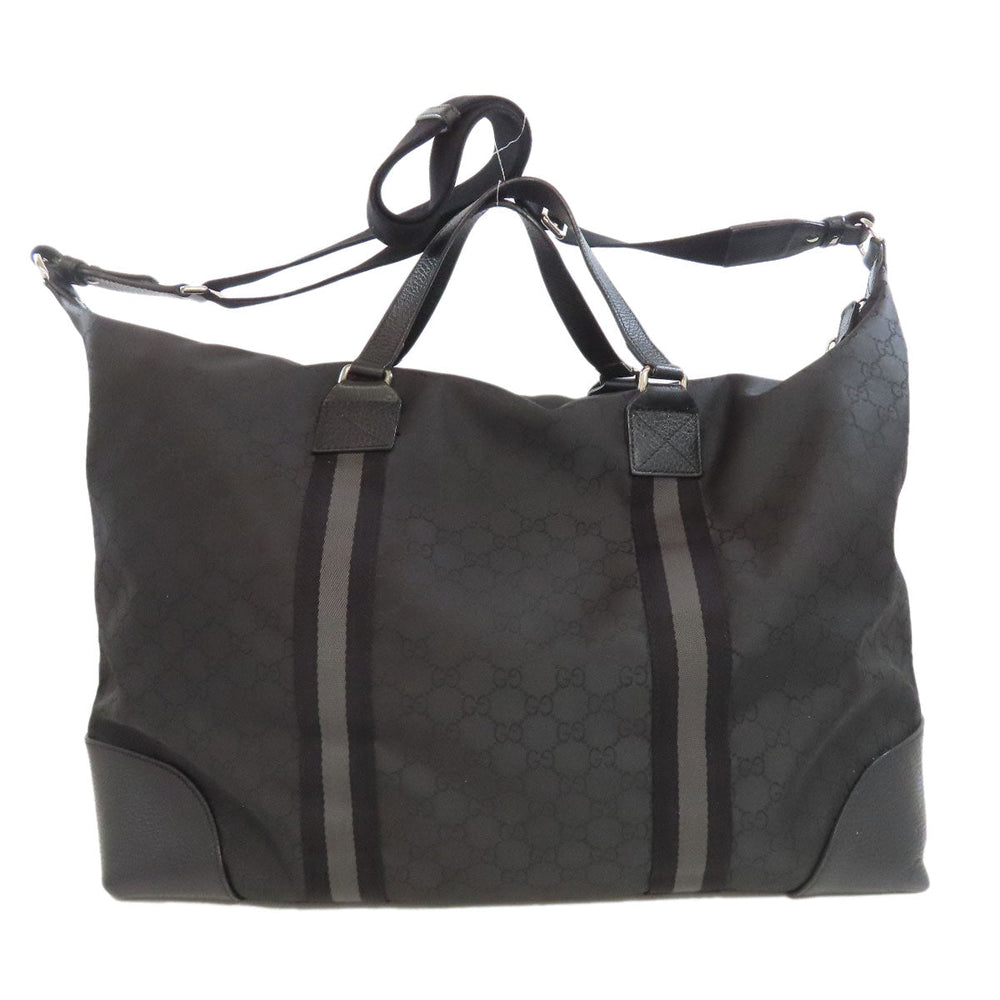 GUCCI Boston Duffel bag 449180 Nylon black GG outlet Women Used Authentic